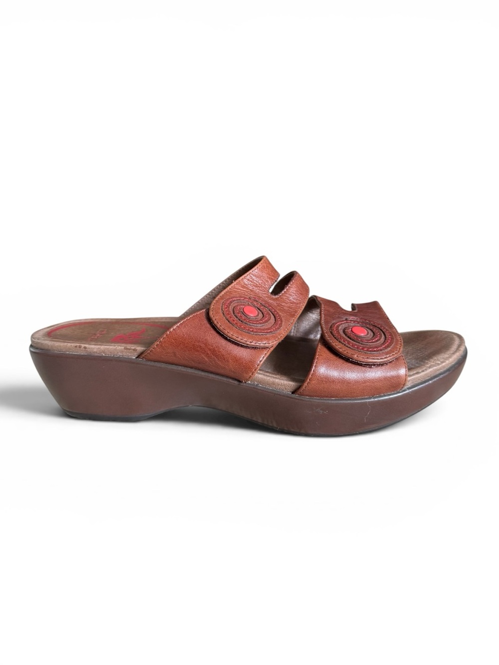 Dansko Dixie Leather Slide Sandals Brown Comfort Wedge Shoes EU 39 (US 8.5-9)